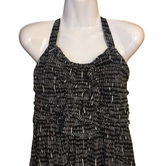 The Limited Ruffle Black & White Print Dress M - Picture 3 of 8